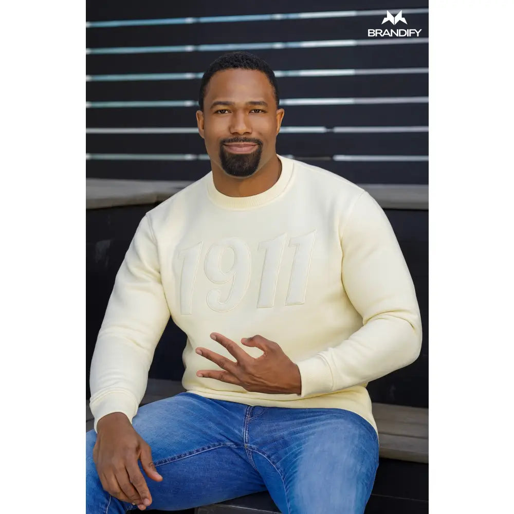 Custom Custom Solid 1911 Chenille Sweatshirt | Custom D9 personalized Greek apparel design
