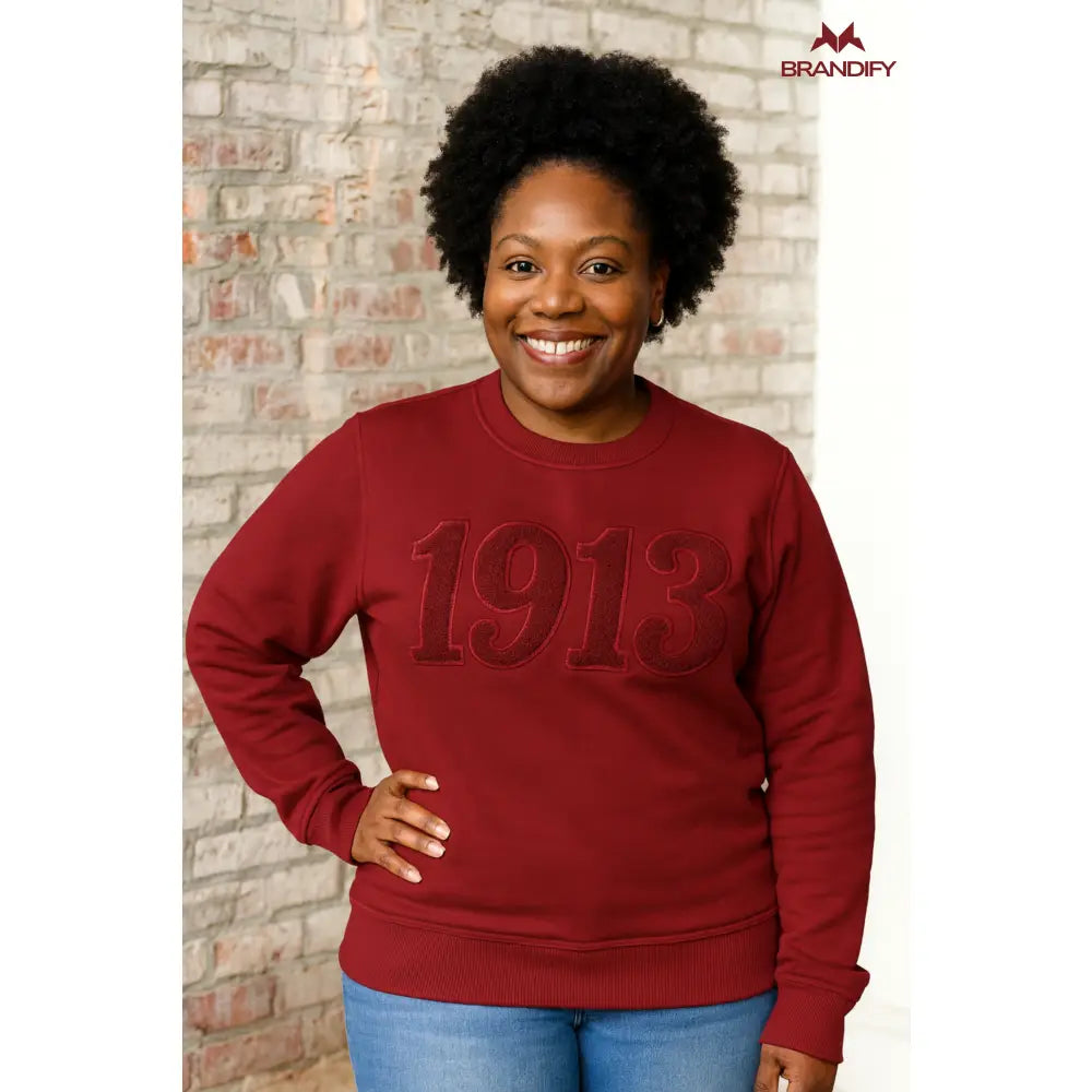 Custom Custom Solid Color 1913 Chenille Sweatshirt | Custom D9 personalized Greek apparel design