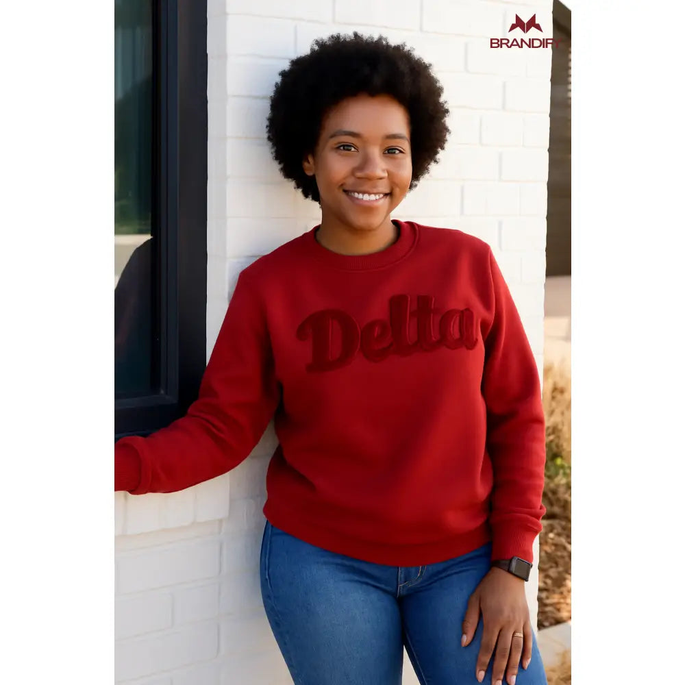 Custom Custom Solid Delta Chenille Sweatshirts | Custom D9 personalized Greek apparel design