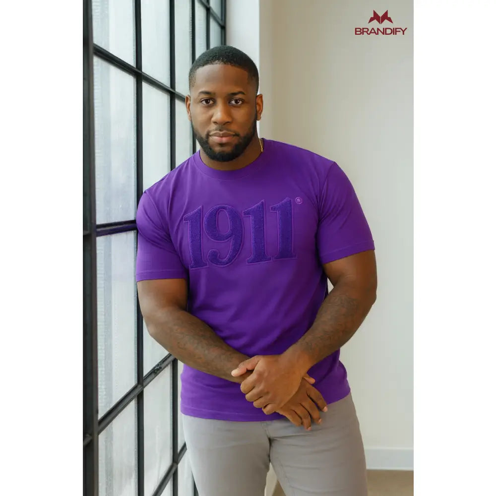Omega Psi Phi solid purple 1911 chenille tee