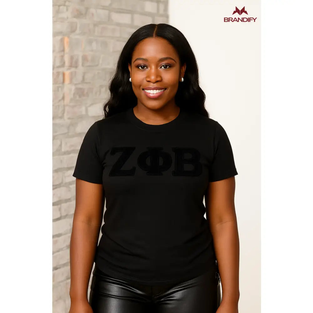 Custom Custom Solid ZΦΒ Chenille Tee | Custom D9 personalized Greek apparel design