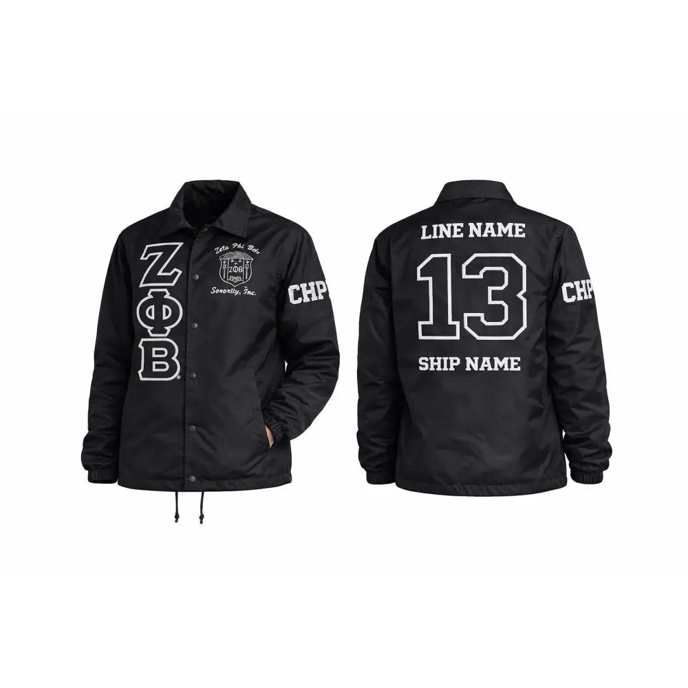 Custom Custom Zeta Phi Beta Line Jacket, Custom Crossing Jacket, Personalized  with you line Name Number Year Custom Sorority Initiation Windbreakers | Custom D9 personalized Greek apparel design