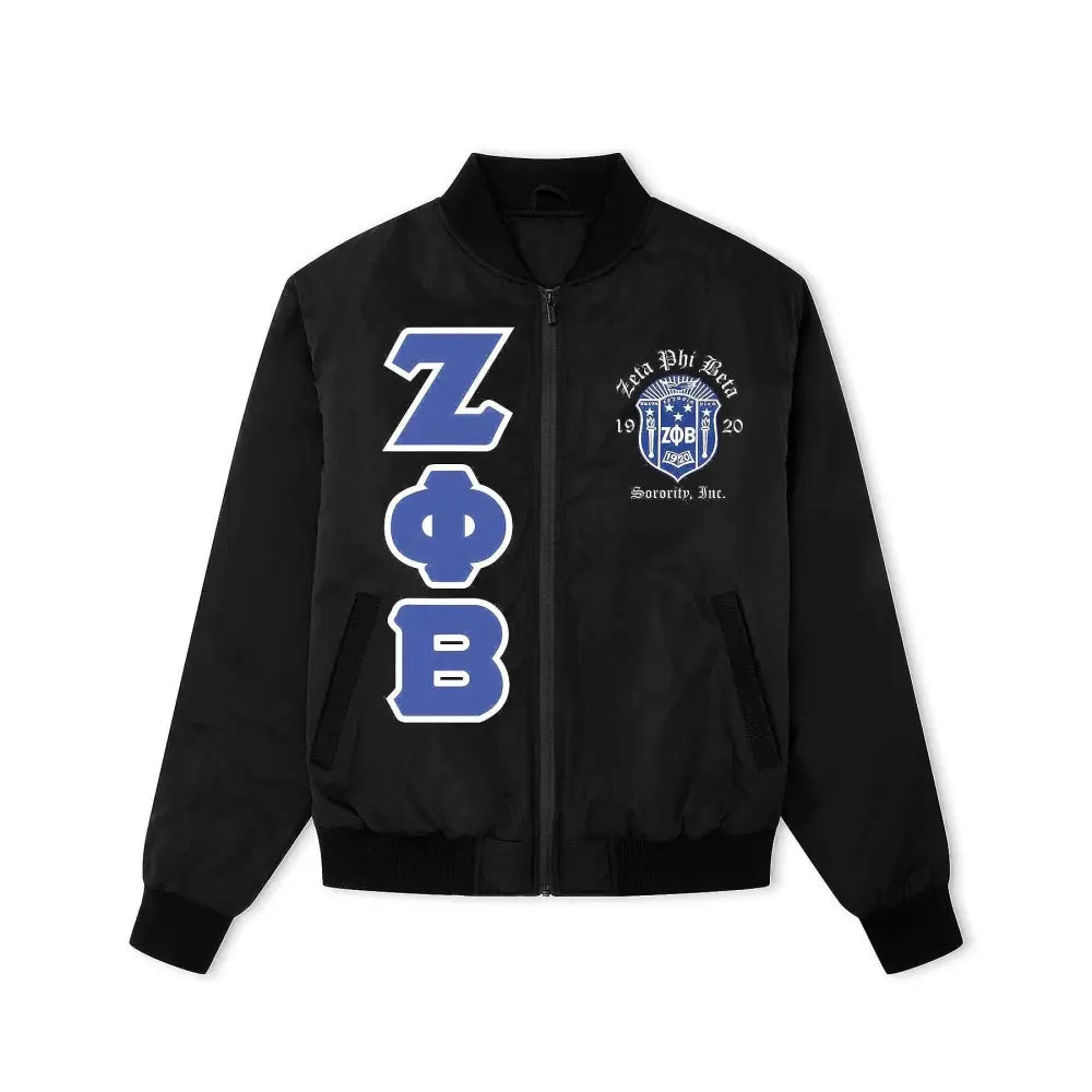 Custom Custom Zeta Phi Beta Satin Jacket Custom Sorority Bomber Jacket Personalized Greek Letter Jacket Name Crossing Year Chapter | Custom D9 personalized Greek apparel design